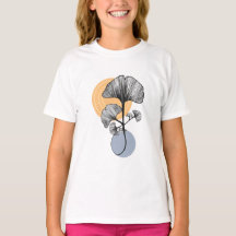 モダンイチョウリーフボタニカルTシャツ