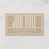 モダンイニシャルと名前のロゴ |ホワイトオンクラフト紙 名刺 (裏面)