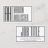 モダンイニシャルと名前のロゴ 名刺 (正面/裏面)