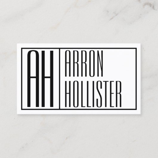 モダンイニシャルと名前のロゴ 名刺 (正面)