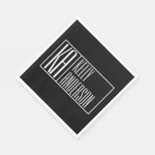 モダンイニシャルと名前のロゴ |黒と白 スタンダードランチョンナプキン (角)