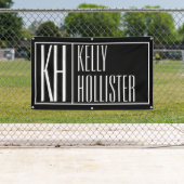 モダンイニシャルと名前のロゴ |黒と白 横断幕 (インサイチュ)