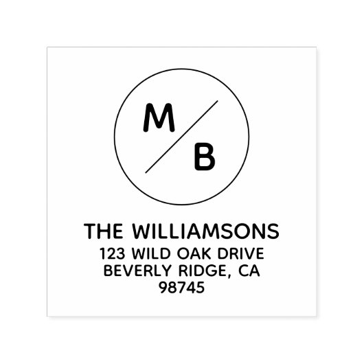 モダンイニシャルと名前の差出人住所 セルフインキングスタンプ (デザイン)