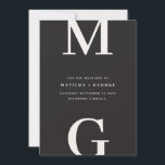 モダンイニシャルはっきりしたグラフィック結婚タイポグラフィ セーブザデート<br><div class="desc">モダンイニシャルはっきりしたグラフィックタイポグラフィ結婚式の日付カードを保存する。と、モダンタイポグラフィエレガントとバックストライプのデザイン。色は可能でカスタマイズす。</div>