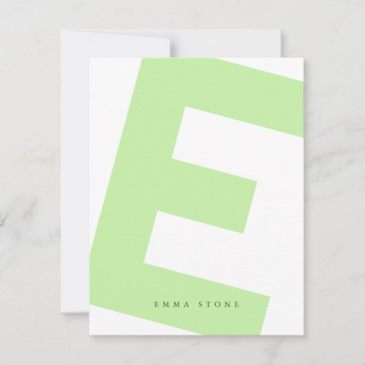 モダンイニシャルオーバーサイズモノグラムとネーム ノートカード (正面)