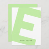 モダンイニシャルオーバーサイズモノグラムとネーム ノートカード (正面/裏面)