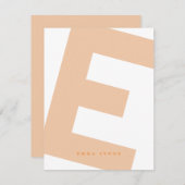 モダンイニシャルオーバーサイズモノグラムと名前 ノートカード (正面/裏面)