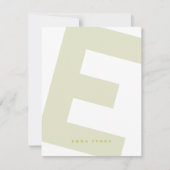 モダンイニシャルオーバーサイズモノグラムと名前 ノートカード (正面)