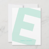 モダンイニシャルオーバーサイズモノグラムと名前 ノートカード (正面)