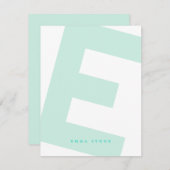 モダンイニシャルオーバーサイズモノグラムと名前 ノートカード (正面/裏面)