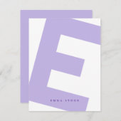 モダンイニシャルオーバーサイズモノグラムと名前 ノートカード (正面/裏面)