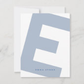 モダンイニシャルオーバーサイズモノグラムと名前 ノートカード (正面)