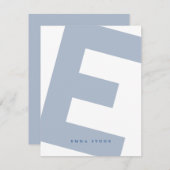 モダンイニシャルオーバーサイズモノグラムと名前 ノートカード (正面/裏面)