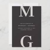 モダンイニシャルグラフィックタイポグラフィ結婚写真 セーブザデート (正面)