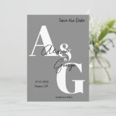 モダンイニシャルグレー写真 セーブザデート (スタンド正面)