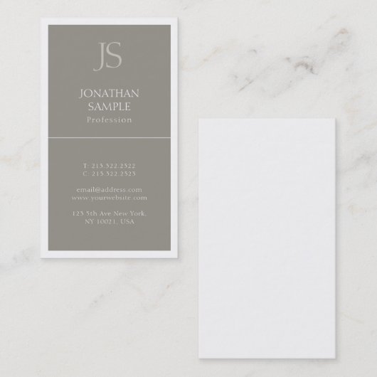 モダンイニシャルシエレガントックテンプレートプロフェッショナル 名刺