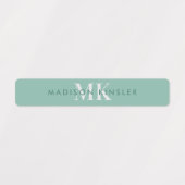 モダンイニシャルシンプルグリーンブルー防水名L ラベル (デザイン1)