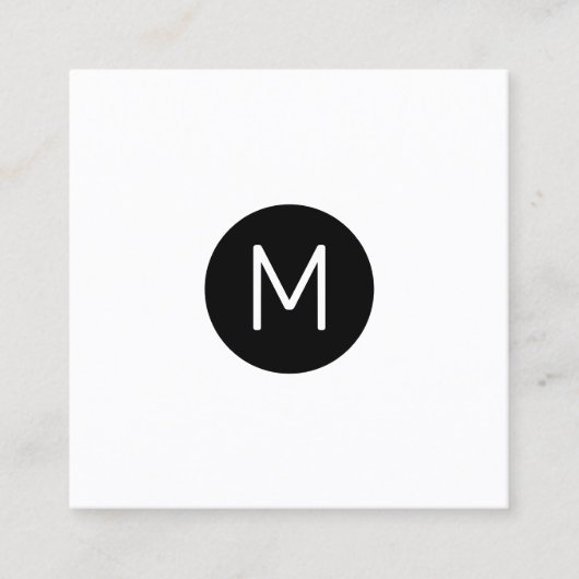 モダンイニシャルミニマルQRコードプロフェッショナル スクエア名刺 (正面)
