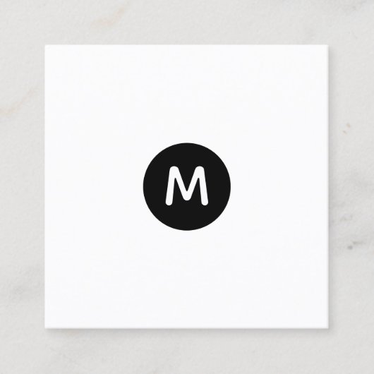 モダンイニシャルミニマルQRコードプロフェッショナル スクエア名刺 (正面)