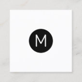 モダンイニシャルミニマルQRコードプロフェッショナル スクエア名刺 (正面)