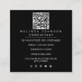 モダンイニシャルミニマルQRコードプロフェッショナル スクエア名刺 (裏面)