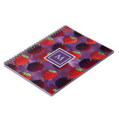 モダンイニシャルモノグラム夏の果実パターン ノートブック (左側)