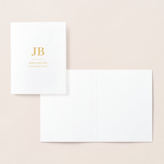 モダンイニシャルモノグラム、ビジネス会社 箔カード (ディスプレー)