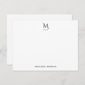 モダンイニシャルレタシンプループレス ノートカード (正面/裏面)