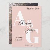 モダンイニシャル写真 セーブザデート (正面/裏面)