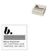 モダンイニシャル差出人住所スタンプ ラバースタンプ (押印)