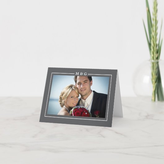 モダンイニシャル感謝カード サンキューカード (正面)