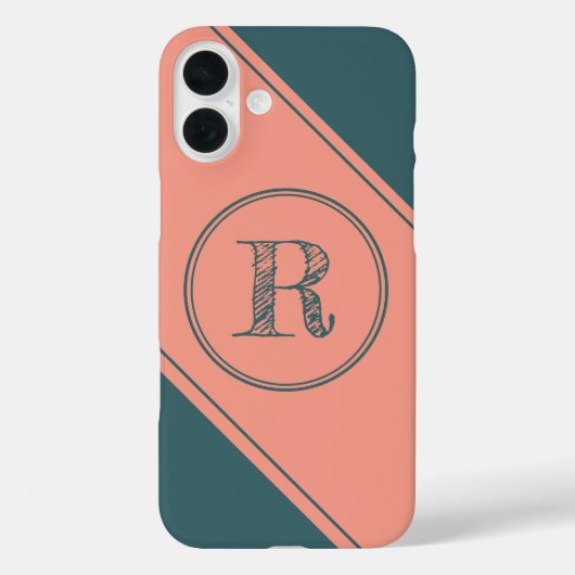 モダンイニシャル文字モノグラム幾何学図形 Case-Mate iPhoneケース (裏面)