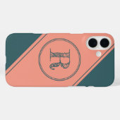 モダンイニシャル文字モノグラム幾何学図形 Case-Mate iPhoneケース (裏面 (横))