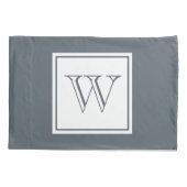 モダンイニシャル文字（白） 枕カバー (裏面)