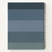 モダンイニシャル水平ブルーグレイストライプ ノートブック (裏面)