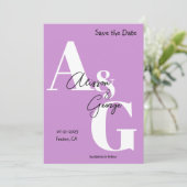 モダンイニシャル紫の写真 セーブザデート (スタンド正面)