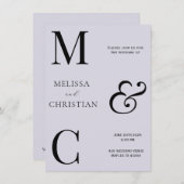 モダンイニシャル結婚式招待状 招待状 (正面/裏面)