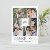 モダンイニシャル編集可能カラー結婚ズありがとう サンキューカード (スタンド正面)