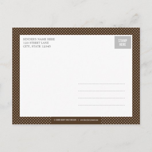 モダンイニシャル誕生のお知らせ – ピンク 案内ポストカード (裏面)