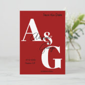 モダンイニシャル赤い写真 セーブザデート (スタンド正面)