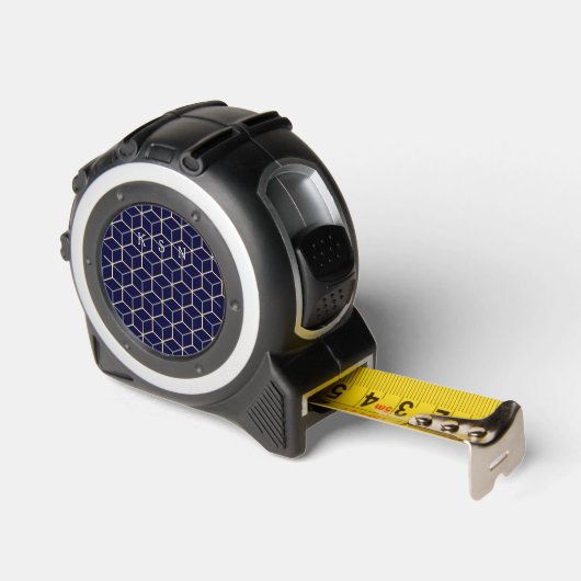 モダンイニシャル クールアブストラクトパターン ネイビーブルー メジャー (傾斜)