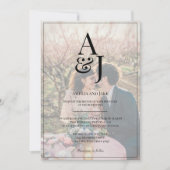 モダンイニシャル フェード写真 ウェディング招待状 招待状 (正面)