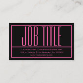 モダンイニシャル&名前ロゴピンク/ブラック 名刺 (裏面)