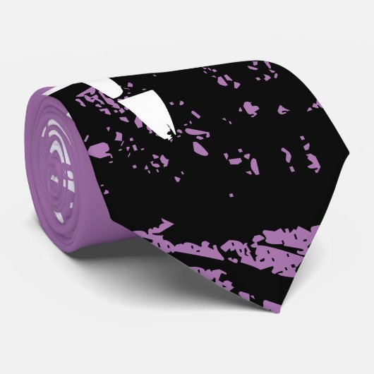 モダンイニシャル"p"パープルタイ付きモノグラム ネクタイ (ロール)