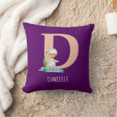 モダンイニシャルDダックモノグラムのチルドレン子供部屋 クッション (ブランケット)