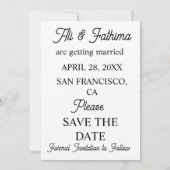 モダンイラストカップル結婚式招待状 セーブザデート (裏面)