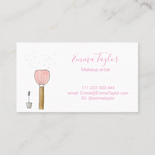 モダンイラストレーションメイクアップアーティストの名刺 名刺 (裏面)