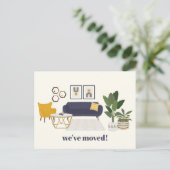 モダンイラストレーション新しい自宅住所を移動 ポストカード (スタンド正面)