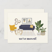 モダンイラストレーション新しい自宅住所を移動 ポストカード (正面/裏面)