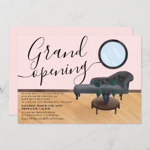 モダンイラストレーション美しいサロングランドオープン 招待状